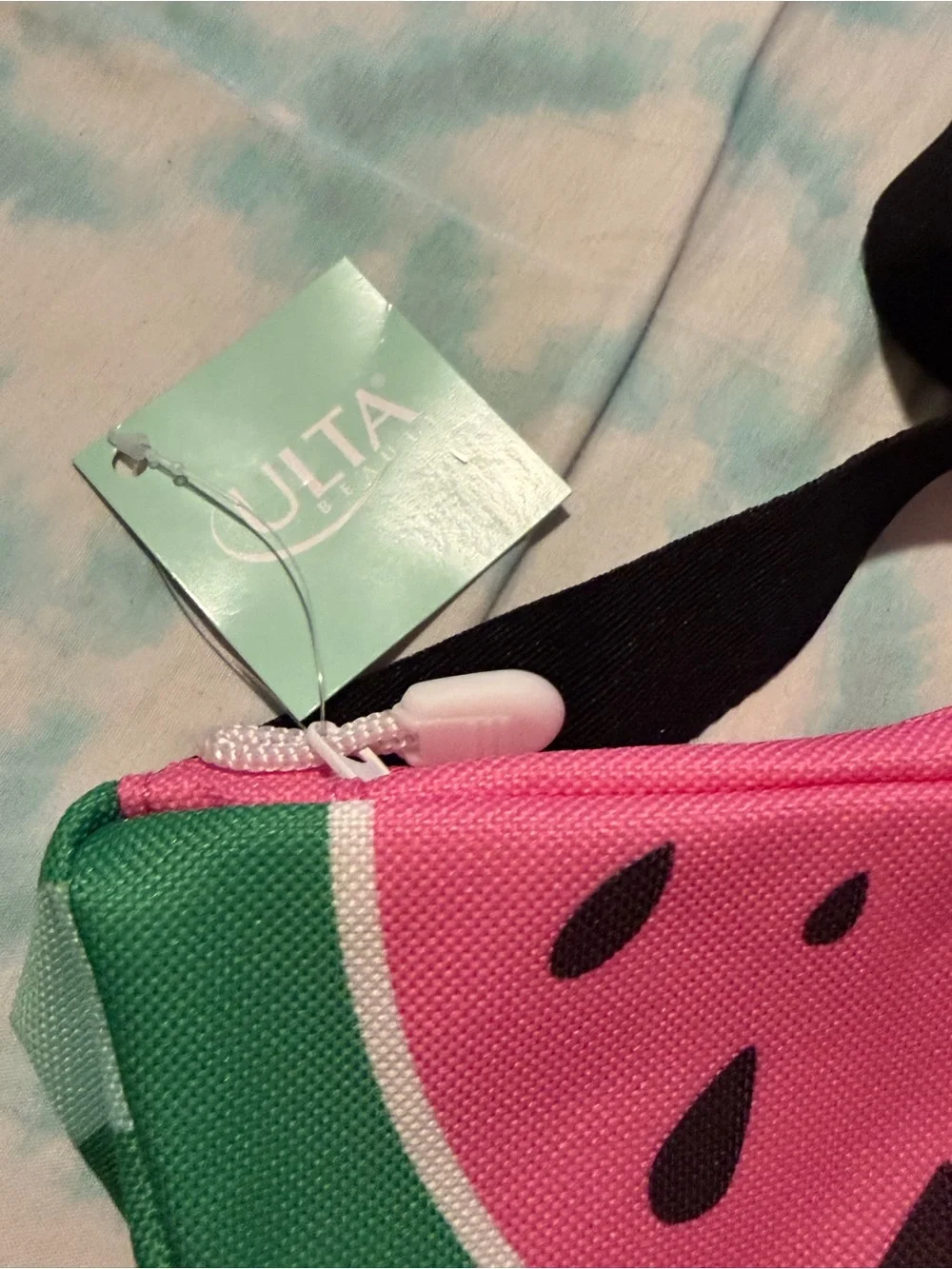 Ulta Beauty Pink and Green Watermelon Kids Waist Pack with Matching Wrist Pouch